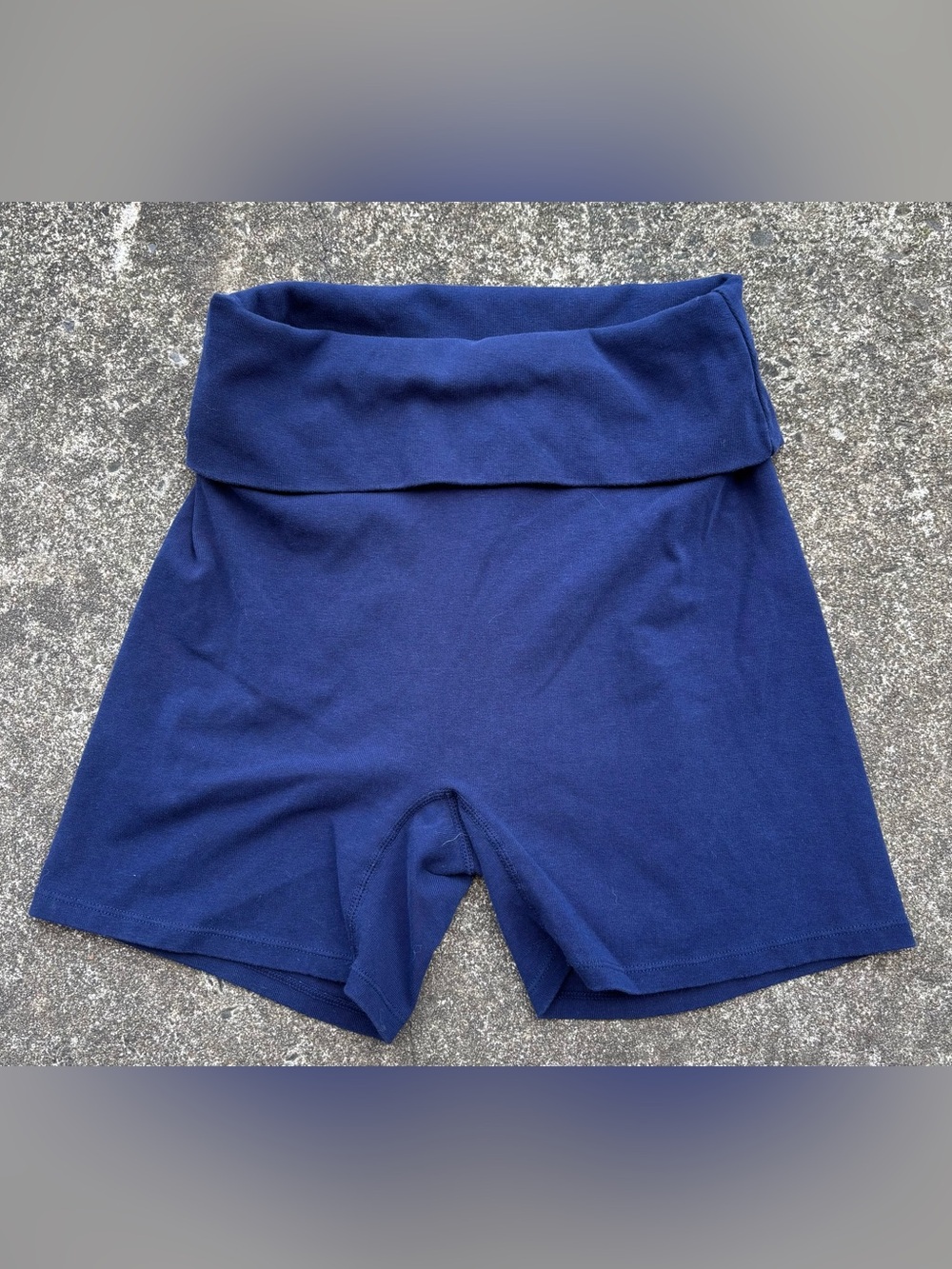 Fold-Over Waist Navy Women's Shorts